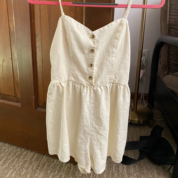 Yellow Linen Romper - Picture 1 of 3